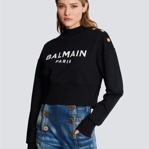 Balmain Black sweater with Gold Accents